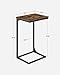 VASAGLE C-Shaped End Table, Side Table for Sofa, Couch Table with Metal Frame, Small TV Tray Table for Living Room, Bedroom, Rustic Brown and Black