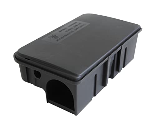BSI Boîte à Appâts Anti-Rats - À Garnir et Réutilisable Et Solide - 1 Clé fournie Clipsable - Tous Lieux Intérieur Et Extérieur -23x12,5x7,5cm, Noir