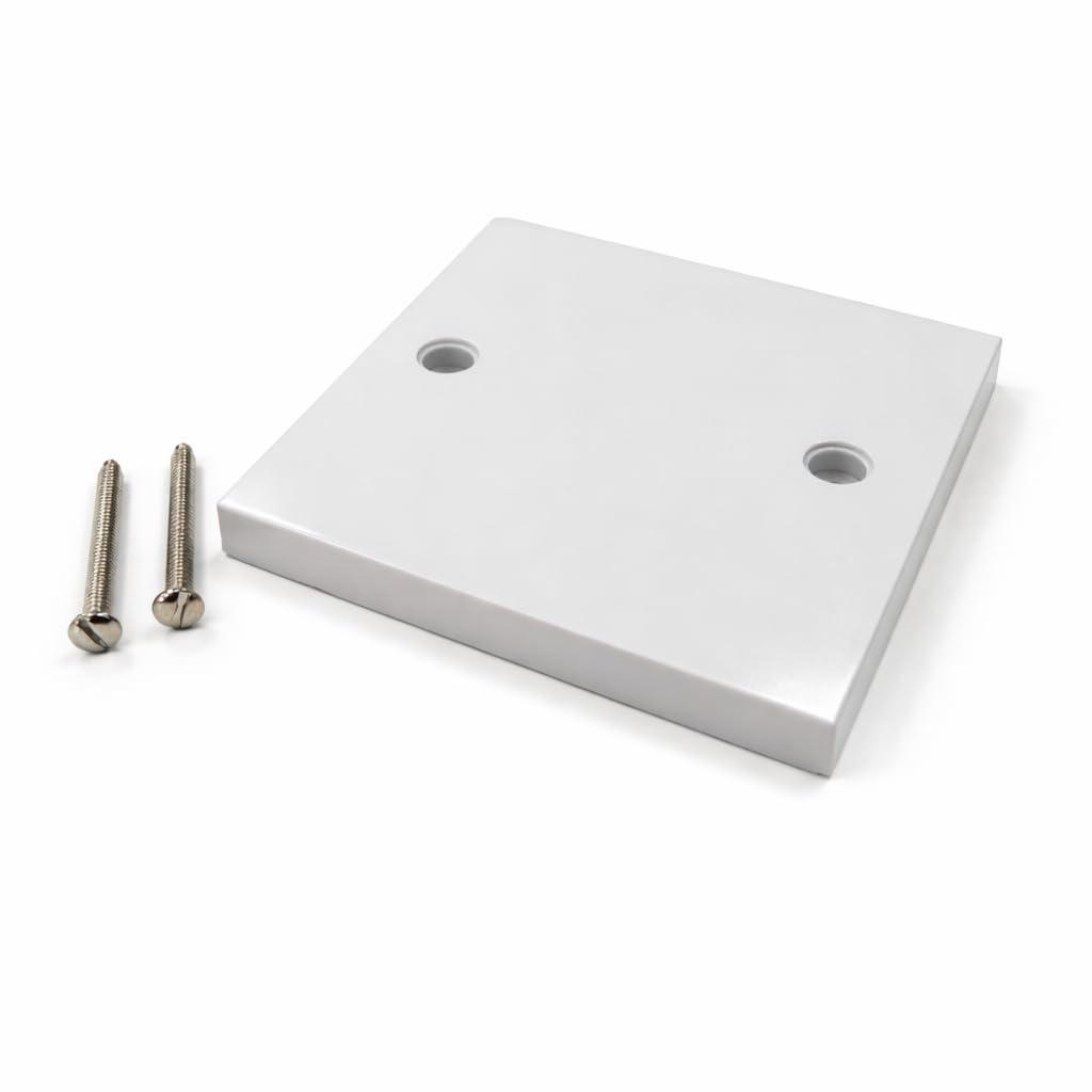 Jd Brands White 1 Gang Blank Plate | Plastic Blanking Plate For Electrical Back Box | Cover For Unused Socket Or Switch