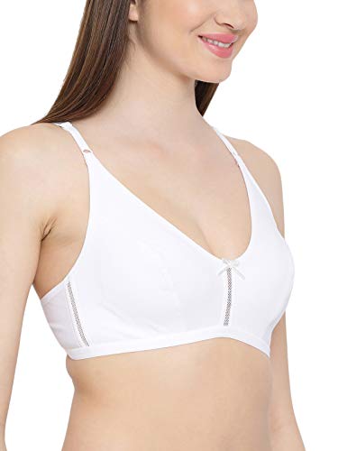 Image of Clovia Women's Cotton Non-Padded Non-Wired Full Cup Bra in White