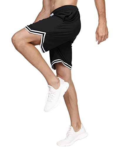 Litherday Shorts Herren Sportshorts Kurz Hosen Streifen Jogginghose Sommer Traininghose mit Taschen Elastischer Bund und Atmungsaktive Shorts zum Fitness, Running, Gym, Basketball – Bild 3