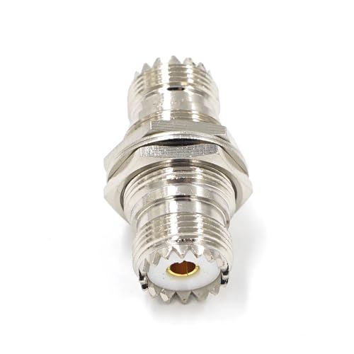 Adaptador de conector RF UHF PL-259 SO-239 hembra a jack hembra recto 5