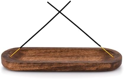 Kaizen Casa Incense Burner Stick Holder Ash Catcher Wooden Handma...