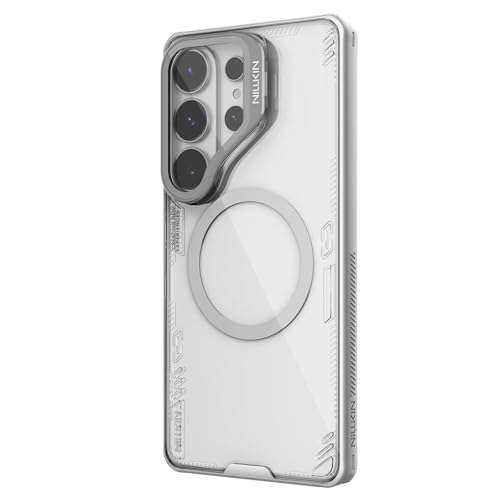Image of Nillkin Case for Samsung Galaxy S26 Ultra (6.9 inch Inch) Iceblade Prop Case Magnetic Mag Safe Features Corner Air Bags + Aluminium Camera Protect Stand Scratch Grey