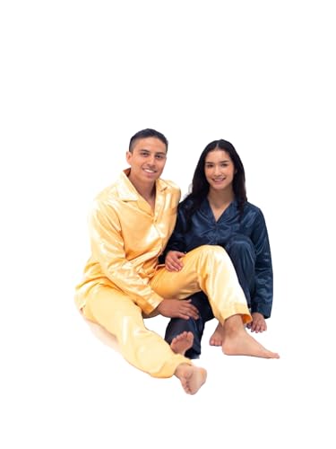 Men's Light Brushed Back Satin Pajama Set - Large, Slate Gray4