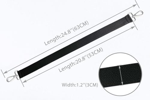 Image of 24.8 inch Leather Replacement Strap for Handbags Shoulder Bag with Metal Buckles