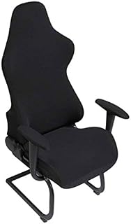 BTSKY Black Stretchable Gaming Chair Covers Slipcovers - Ergonomic Office Computer Game Chair Slipcovers For Computer Reclining Racing Style Office Chair (No Chairs)