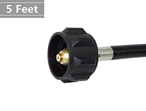 image for DOZYANT 5 Feet Propane Adapter Hose 1 lb to 20 lb Converter Replacemen