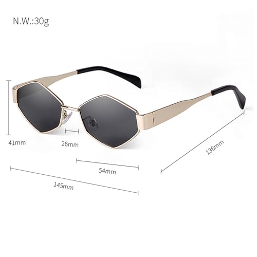 Metal Punk Sunglasses For Men Women Retro Polygon Steam Punk Sun Glasses2