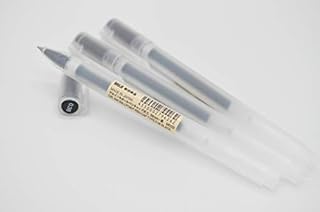 Moma Muji Gel Ink Ball Point Pen, Black, 0.38mm, Pack of 3 (Japan Import)