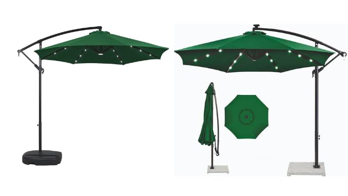 Image of Invezo Garden Umbrella LED Side Pole Round Outdoor Patio Umbrella (9ft diameter) Patio outdoor /Big Size Outdoor /Balcony Umbrella.