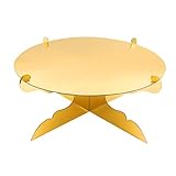 ROSYJUNE 12 inch One Tier Cardboard Cake Stand,Gold Cupcake Stand for Birthday Wedding DIY Dessert Decoration