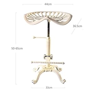 Diwhy Rustic Industrial Farmhouse Tractor Seat Adjustable Bar Stool Industrial bar Chair (Aged White, Cast Iron) Diwhy Rustic Industrial Farmhouse Tractor Seat Adjustable Bar Stool Industrial bar Chair Aged White Cast Iron