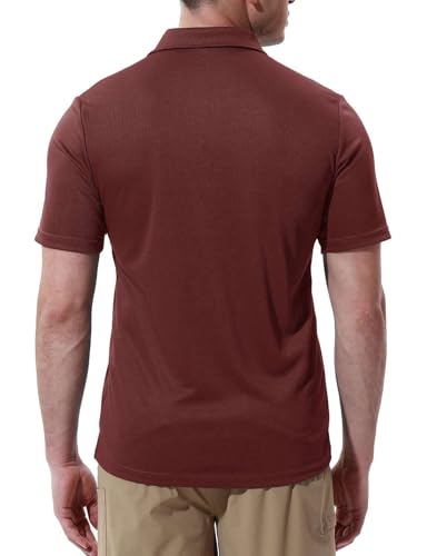 Image of Rdruko Men's Polo Shirts Short Sleeve Quick Dry Outdoor Golf Sports Shirts with Pocket
