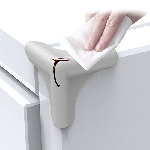 Image of 4PCS Baby Corner Protector Guards, Silicone Anti Collision Table Bed Counter Bumpers Cabinet Furniture Corner Protectors for Living Room Table, Range Hood(Grey)