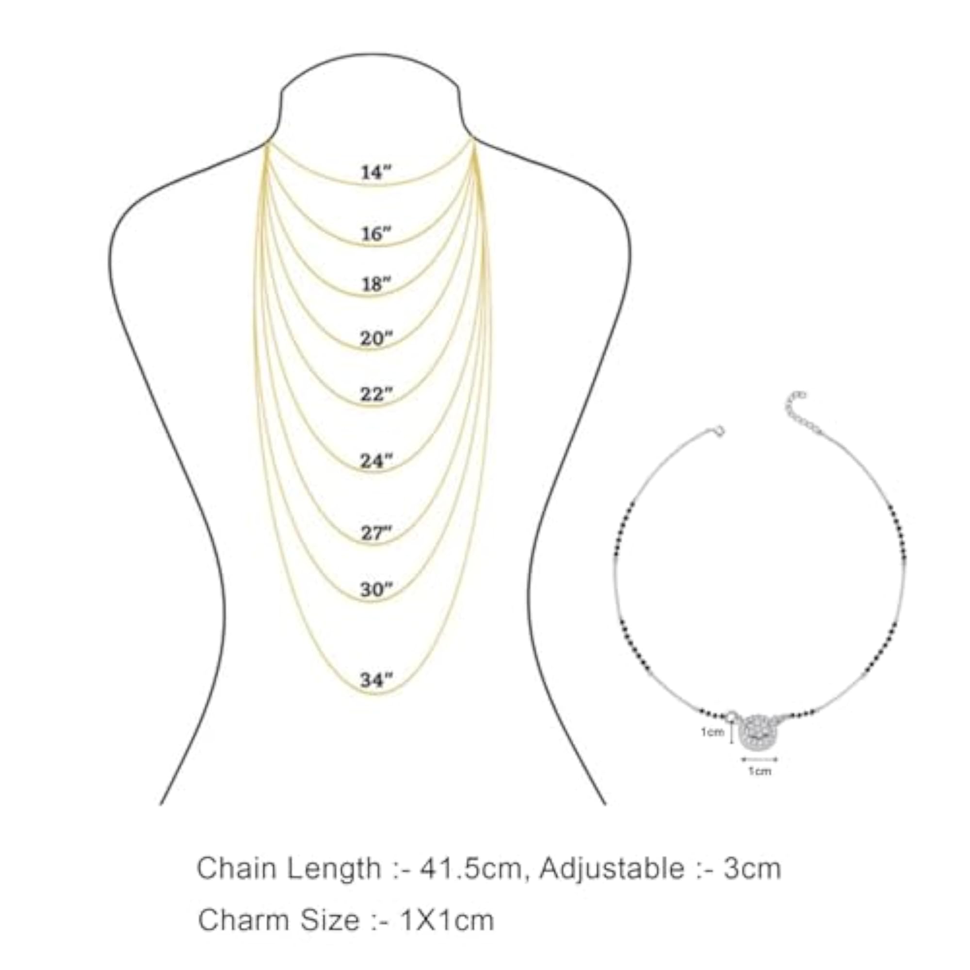 925 Sterling Silver CZ Floral Mangalsutra, Elegant Design