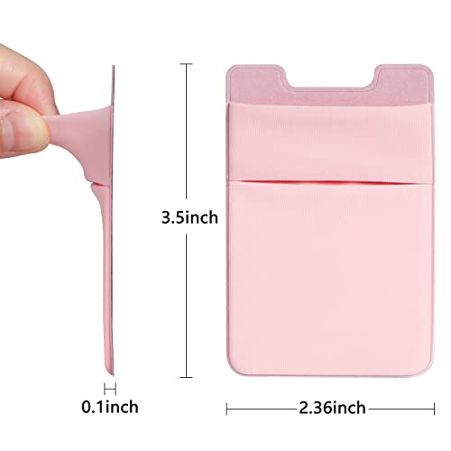 Cocases Phone Card Holder, Phone Pocket Stretchy Lycra Adhesive Card Holder For Credit Card & Id Stick On Smartphones, Compatible With Iphones, Samsung Galaxy (Black Pink) #TOP4