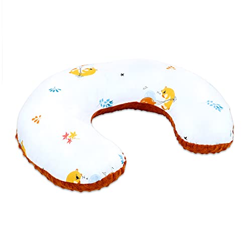 Totsy Baby Coussin d'allaitement Petit Minky 130 x 45 cm - Petit écureuil d'allaitement Coussin d'allaitement pour Les déplacements Nounours Citrouille Cover