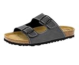 sandalen hausschuhe kindergarten Bequeme Pantolette Lico BIOLINE MAN SOFT Herren Pantoletten, Anthrazit, 42 EU