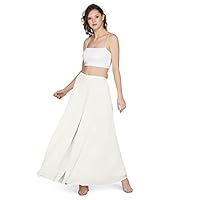 RATAN Women’s Regular Fit Faux Georgette Palazzo