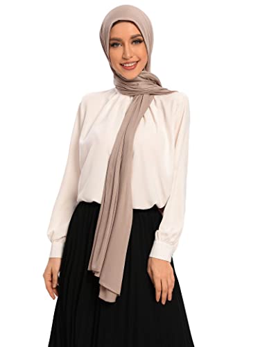 Hybeeh Premium Jersey Hijabs for Women - Cotton Scarfs in Sand