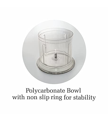 Glen Electric Chopper 200W Including 2 Stainless Steel Blade, 1 Jar with Whisking Disc 500ml Bowl (4043 Turbo, White)