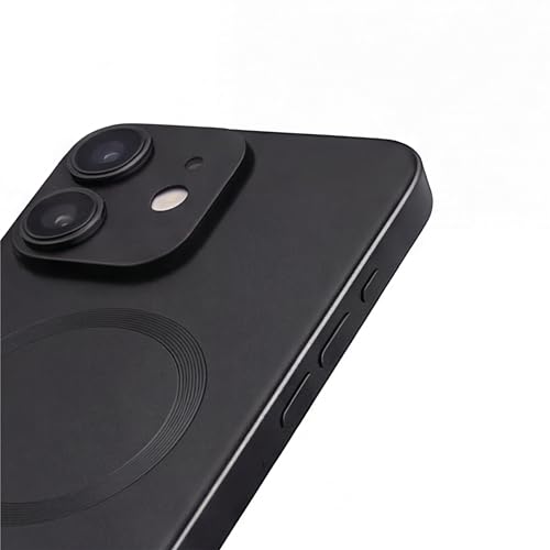 Image of amazon basics Premium Mag-Safe Case for iPhone 12 | Shockproof & Anti-Scratch Cover | Soft Silicone with Wireless Charging | Camera Lens Guard - Black
