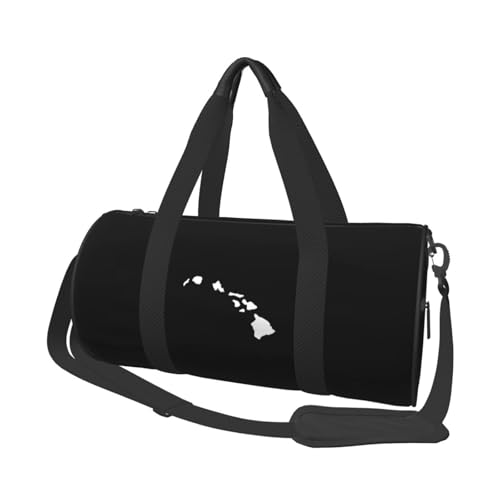 Hawaiian Islands Convertible Garment Bag with Shoulder Strap, Carry on Garment Duffel Bag for Men Women - Rolling Foldable for Travel Luggage Bags (Black)