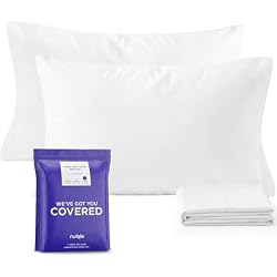 Nuzzle King Pillow Cases Set of 2, 100% Cotton Pillowcases with Envelope Closure, Pillow Covers with 500 Thread Count, Hotel Quality, Soft and Breathable, White(Pillows Not Included)