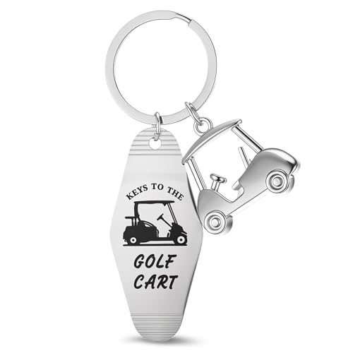 Golf Cart Keychain Golf Gifts Keychains for Men Women Keys To The Golfs Cart Accessories Retro Motel Golfs Carts Key Chain Retro Metal Keychains Gifts for Golfes Lovers Players