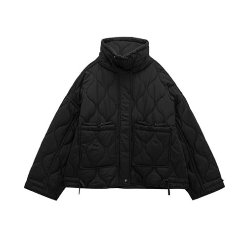 Jaquetas acolchoadas leves femininas casuais de manga comprida com zíper casaco acolchoado brilhante