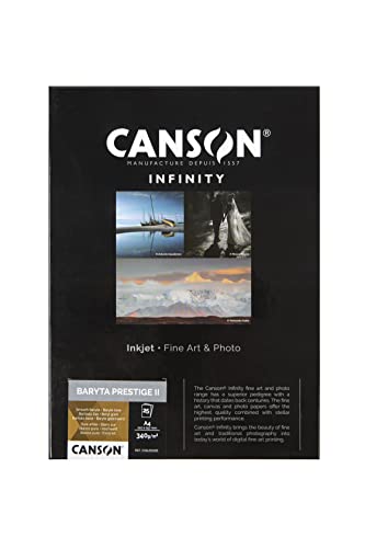CANSON Infinity Baryta Prestige II - Tirage Papier Photo Baryté - Boîte de 25 feuilles A3 - Lisse - Blanc Pur - 340g/m Cover