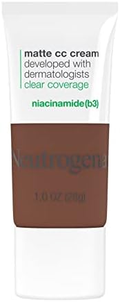 Neutrogena Clear Coverage Flawless Matte CC Cream, Full-Coverage Color Correcting Cream Face Makeup with Niacinamide (b3), Hypoallergenic, Oil Free & -Fragrance Free, Penny, 1 oz