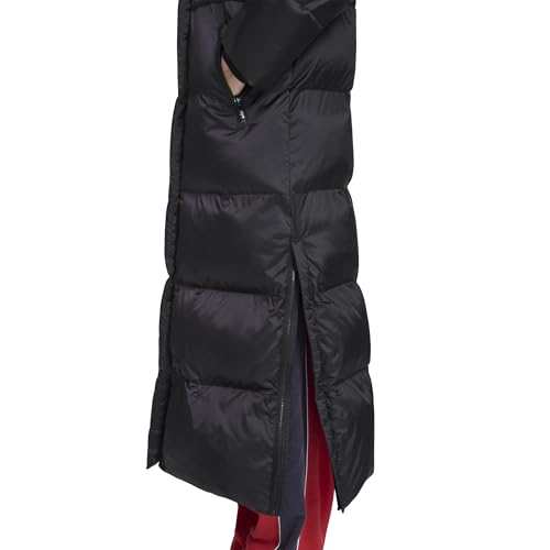 Champion Women's Cinch Waist Long Hooded Puffer, Black, Large - image 5