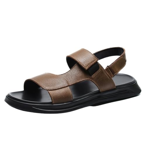 Outerwear Men's Sandals Sandals Sports and Casual Leather Beach Shoes Khaki Slippers(40 Code)