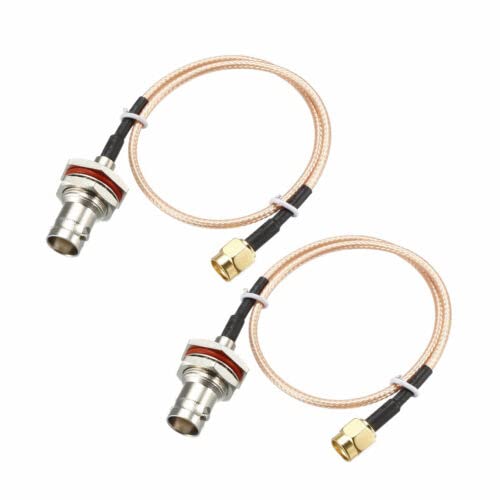 SMA Male to BNC Female Bulkhead RF Coaxial Cable RG316 Coax Cable 12 Inches 2pcs