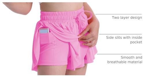Image of Flowy Shorts for Teen Girls Athletic Running Youth Butterfly Shorts