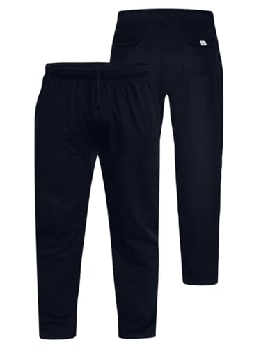 Duke D555 Mens Kingsize Joggers Pants Elasticated Open Hem Jogging Bottoms Navy 8XL (Rory)