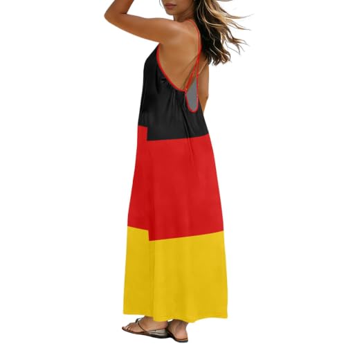Vestido de tirantes con bandera de Alemania para mujer, ideal para las vacaciones de verano