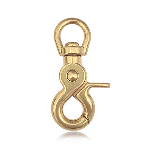 Ganzoo © Scheren-Karabiner Haken mit Dreh-Gelenk/Dreh-Kopf für Hunde-Leine/Hals-Band 2er Set, legierter Stahl 61 mm Länge, auch für Paracord 550 / Schlüssel-Anhänger, Farbe: Gold