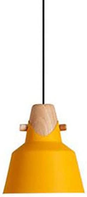 GUOGUOSM E27 Hanglampen Nordic Eenvoudige Eetkamer Hanglampen Macaron Kleur Massief Hout Aluminium Hanglamp Enkele Kop Woonkamer Slaapkamer Keuken Eiland Verlichtingsarmatuur