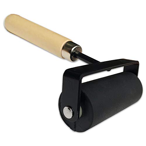 S&X Rubber Hand Roller,3-Inch Wide Wheel,Ideal for Print,Ink,Stamping Tools,Tape Applicator,Car Sound Deadener,Wallpapers,Scrapbooks,Insulation,Construction
