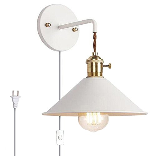 Kiven Nordic Wall Sconce with Cable(Mains Plug and on/Off Switch)