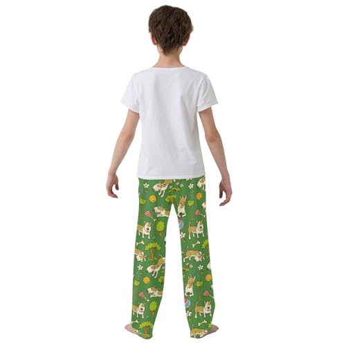 Floral Trees Dogs Boys Pants for Kids Jogger Pants with Pockets S-XL3