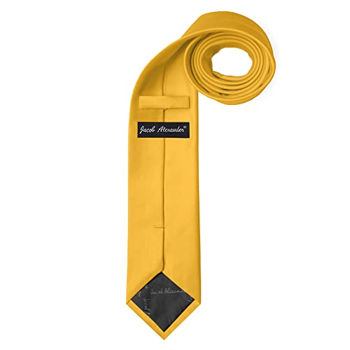 Image of Jacob Alexander Solid Color Mens Tie - Soft-lined Necktie - Timeless Formal Look for Weddings and Business - (Regular Size)