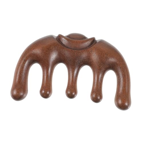 GANAZONO Peine Masajeador de Madera de Sándalo Natural Dientes Anchos para Masaje del Cabelludo Portátil y Resistente para Tipo de Cabello Unisex