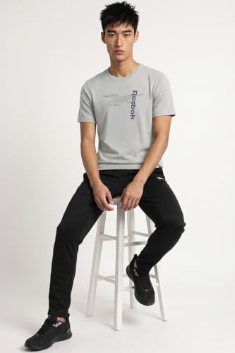 Image of Reebok Men's Casual T-Shirt - Lightweight Breathable Comfortable Regular Fit Half Sleeve Tee for Men | Round Neck Tshirt for Men Soft Tshirt