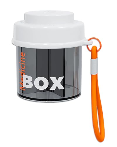 Pill Dispenser Portable Supplement Organizer Bottle with Anti-Mixing and Wide Openings Design(Orange)