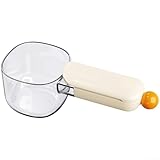 Cuchara de medición ergonómica con cierre para sellar bolsas y medir arroz, harina y varios ingredientes secos (amarillo cremoso)