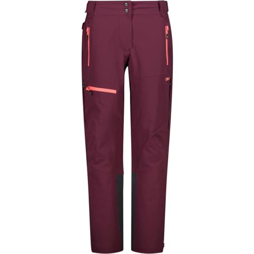 CMP W Pant Vii Rot - Wasserdichte warme Damen Skihose, Größe 38 - Farbe Burgundy